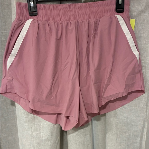 All in Motion Mauve Athletic Shorts with White Trim - Picture 1 of 8